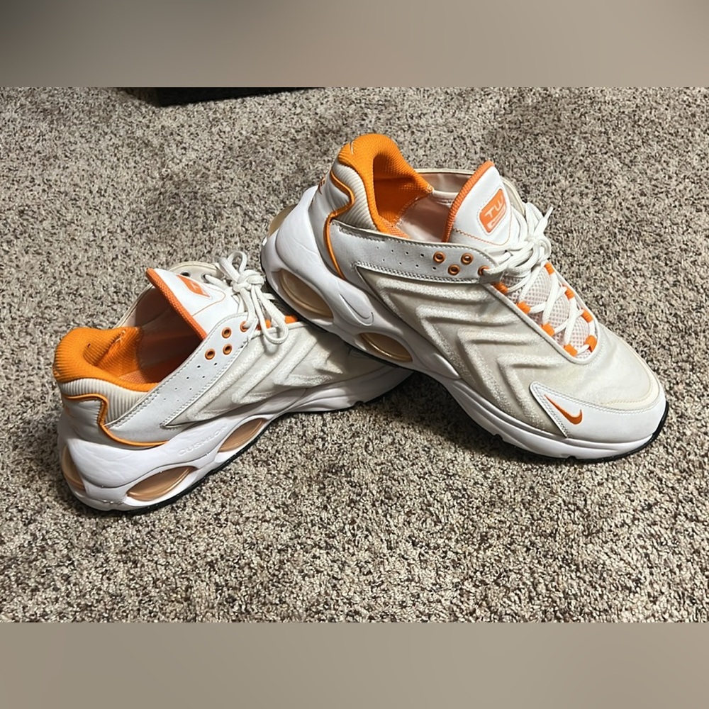 Nike Airmax Tailwind Athletic Shoes in White and Orange